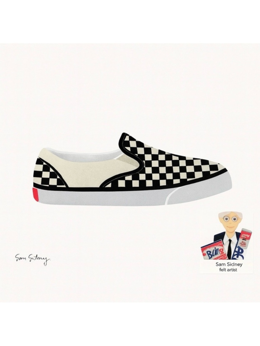 Skate Shoe Art Print 8x10 Checkerboard Sneaker Retro Pop Art Artwork Hypebeast